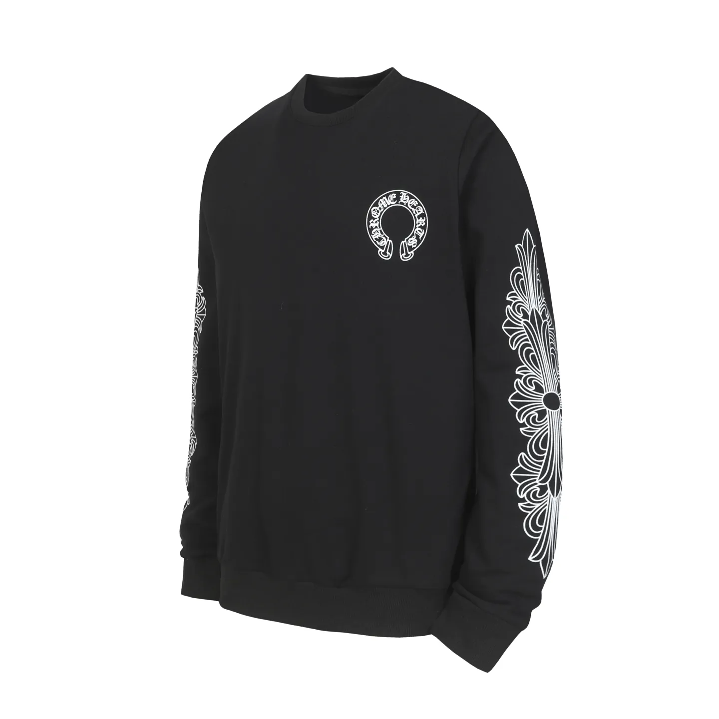 P210 Round neck sweatshirt. Remember to remark sweatshirt when ordering #Y2901 Cross-border running quantity model. Please do not place an order if you are pursuing perfection. -Chrome Hearts/Chrome Hearts 23ss Sanskrit printed popular round neck sweatshirt -High weight, high density and high quality. The wool is soft, delicate and skin-friendly. It feels soft and silky. It has excellent warmth and skin-friendly properties. -Colour: black white -Size: S M L XL